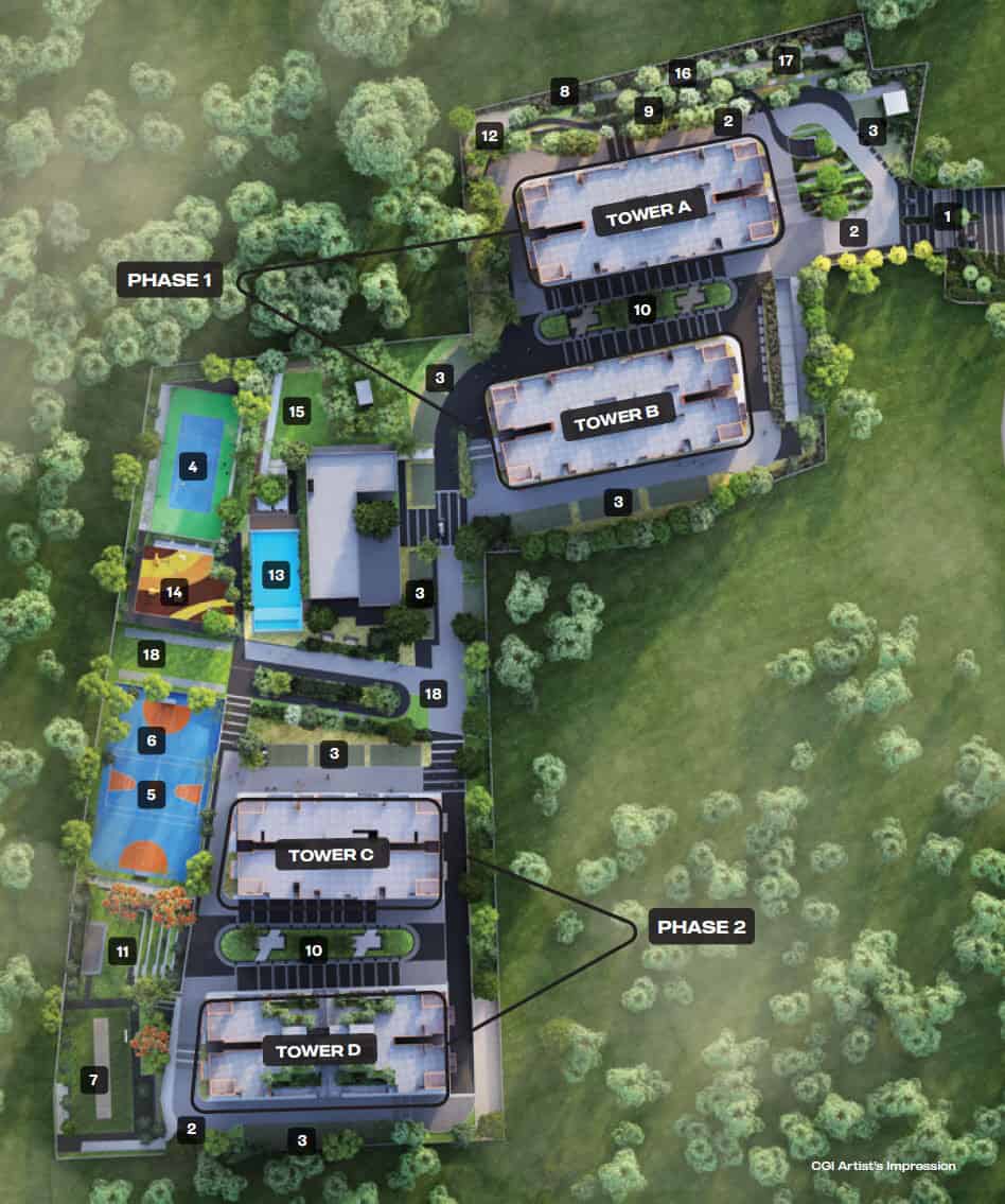 Assetz Bloom and Dell master plan — site layout