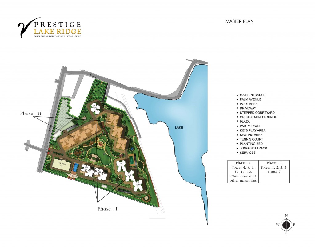 Prestige Lake Ridge Uttarahalli master plan — site layout