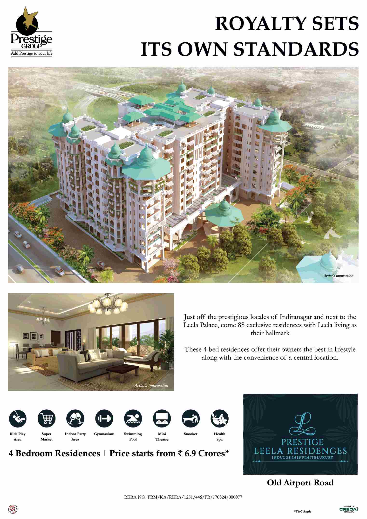 Prestige Leela project elevation