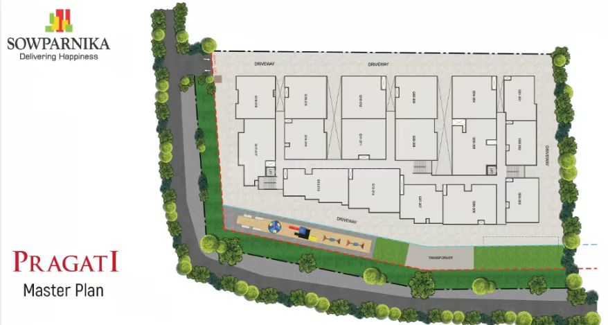 Sowparnika Pragati master plan — site layout