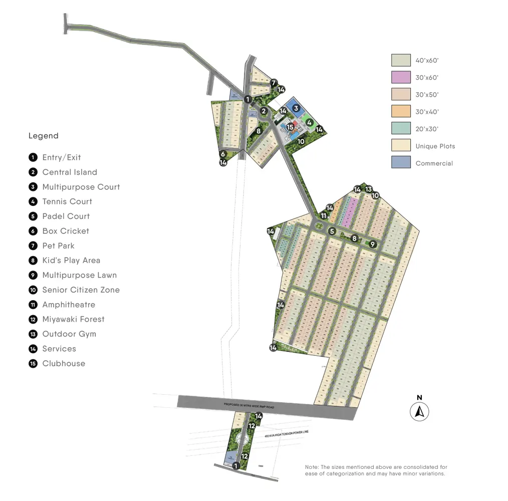 Assetz Ikigai Plots Shettigere master plan — site layout