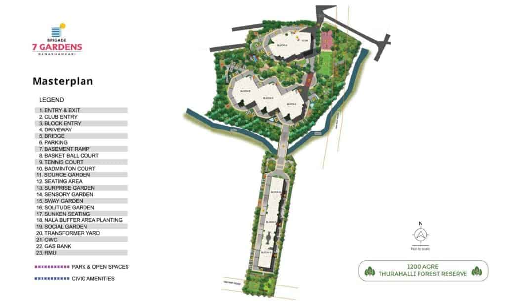 Brigade 7 Gardens master plan — site layout