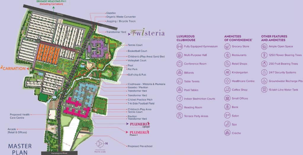 Brigade Meadows Plumeria master plan — site layout