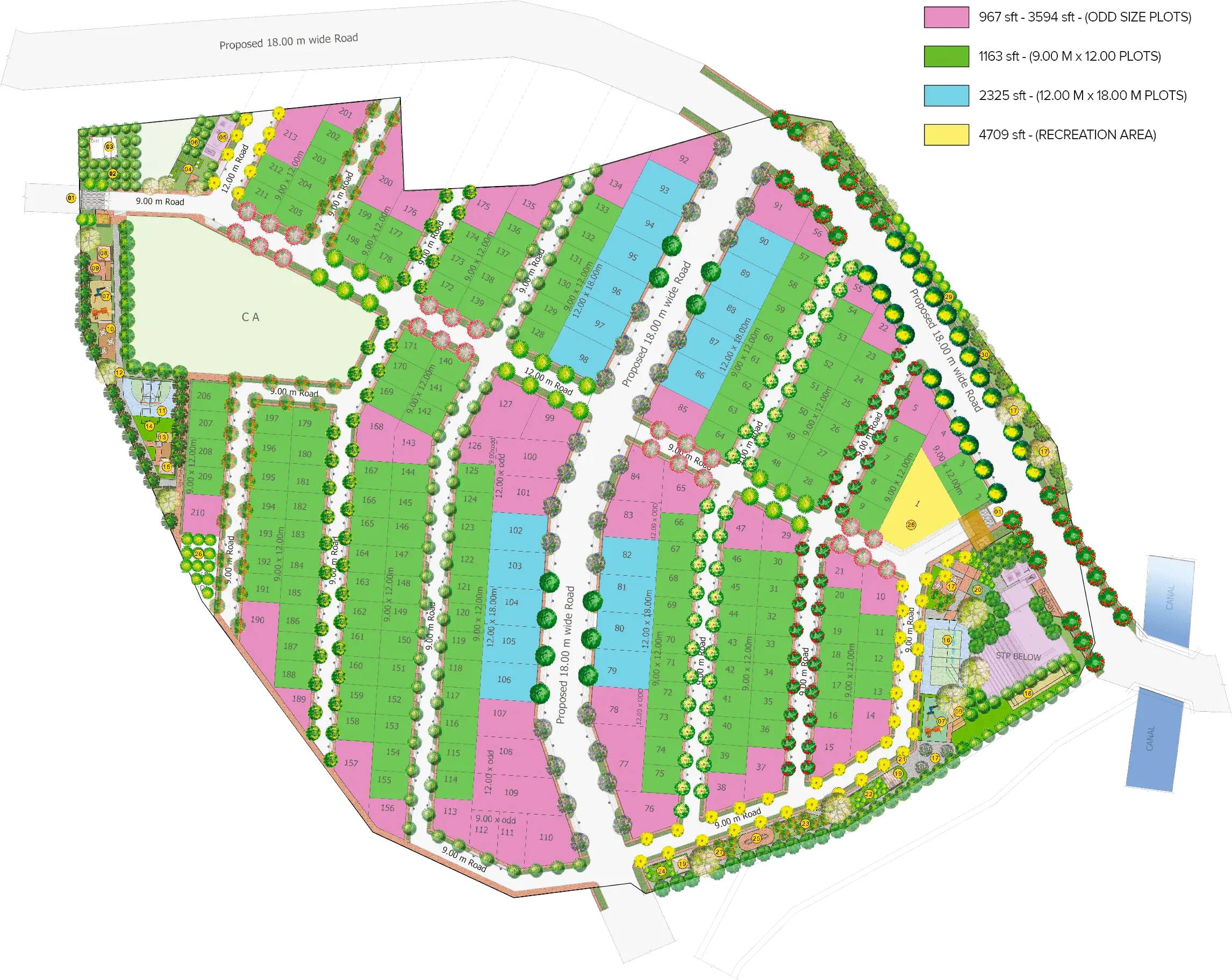 Brigade Oak Tree Place Plots master plan — site layout