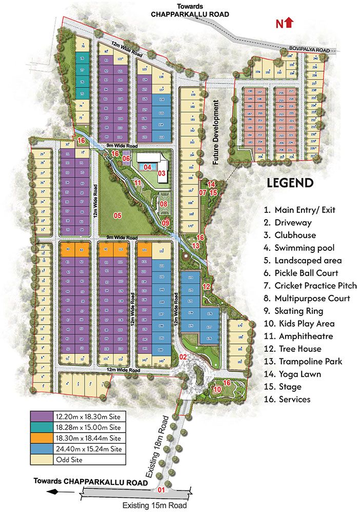 Prestige Autumn Leaves Plots Ivc master plan — site layout