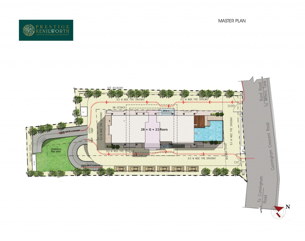 Prestige Kenilworth Reviews Cunningham master plan — site layout