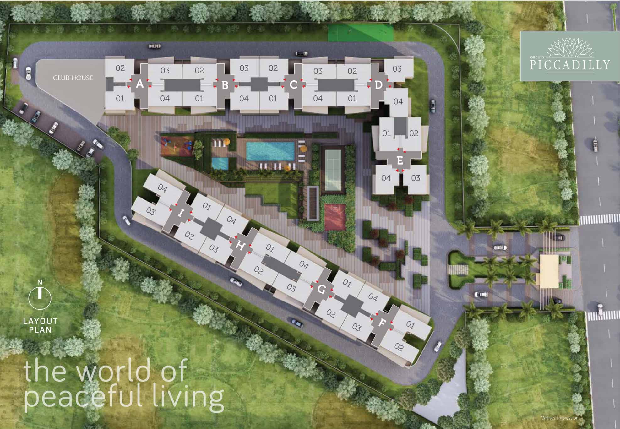 Orchid Piccadilly master plan — site layout