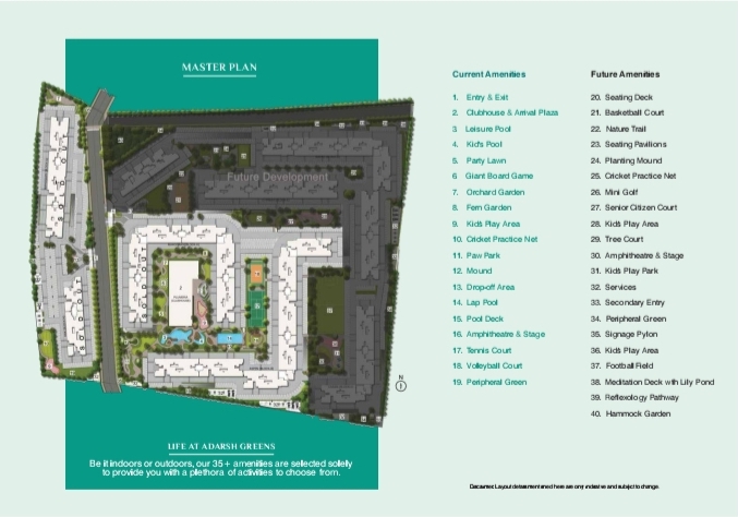 Adarsh Greens Kogilu master plan — site layout
