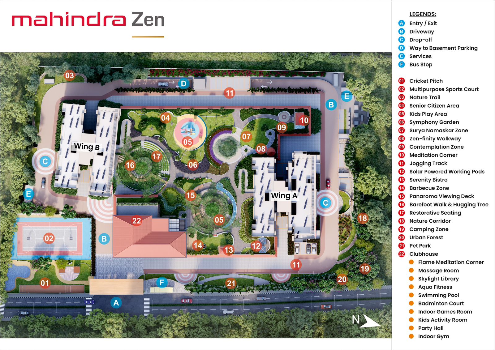 Mahindra Zen Apartments Singasandra Manipal master plan — site layout