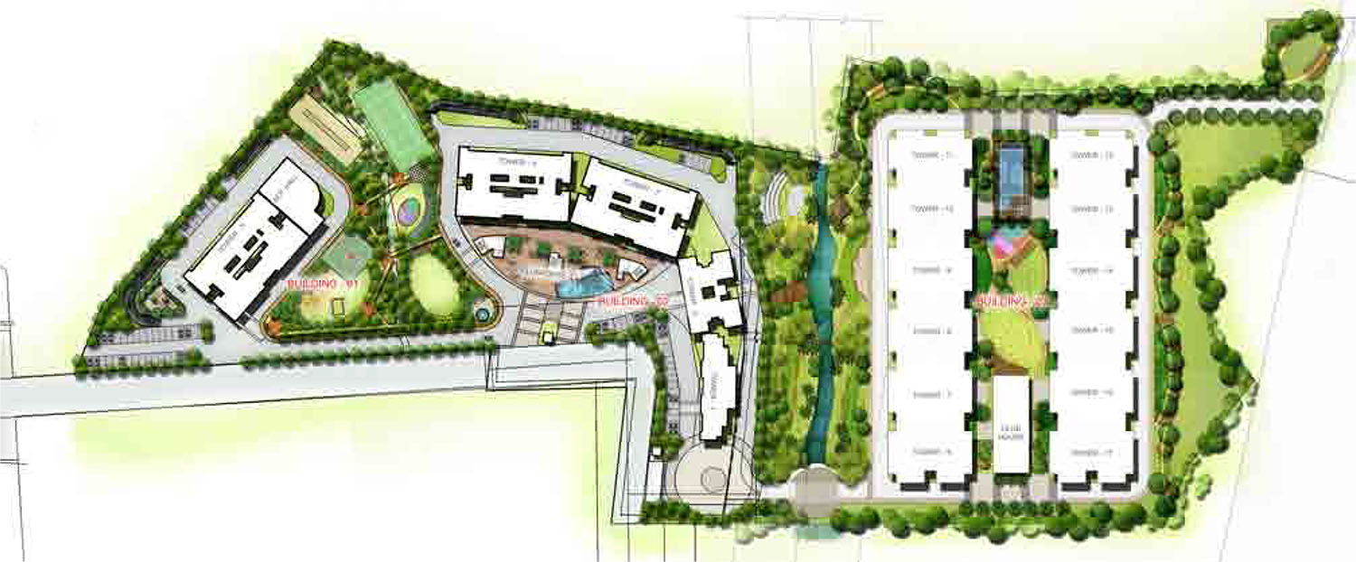 Shriram Chirping Woods Villaments master plan — site layout