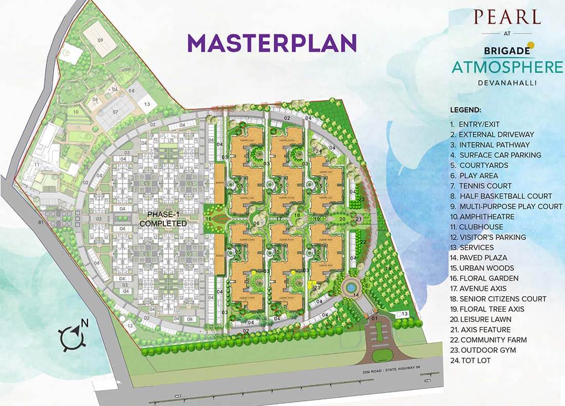 Pearl at Brigade Atmosphere master plan — site layout