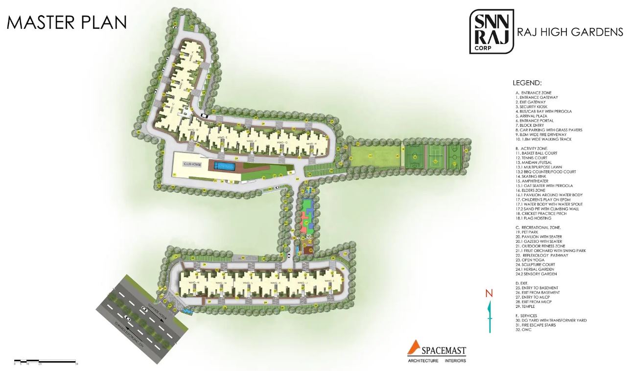 SNN Raj High Gardens Hosur master plan — site layout