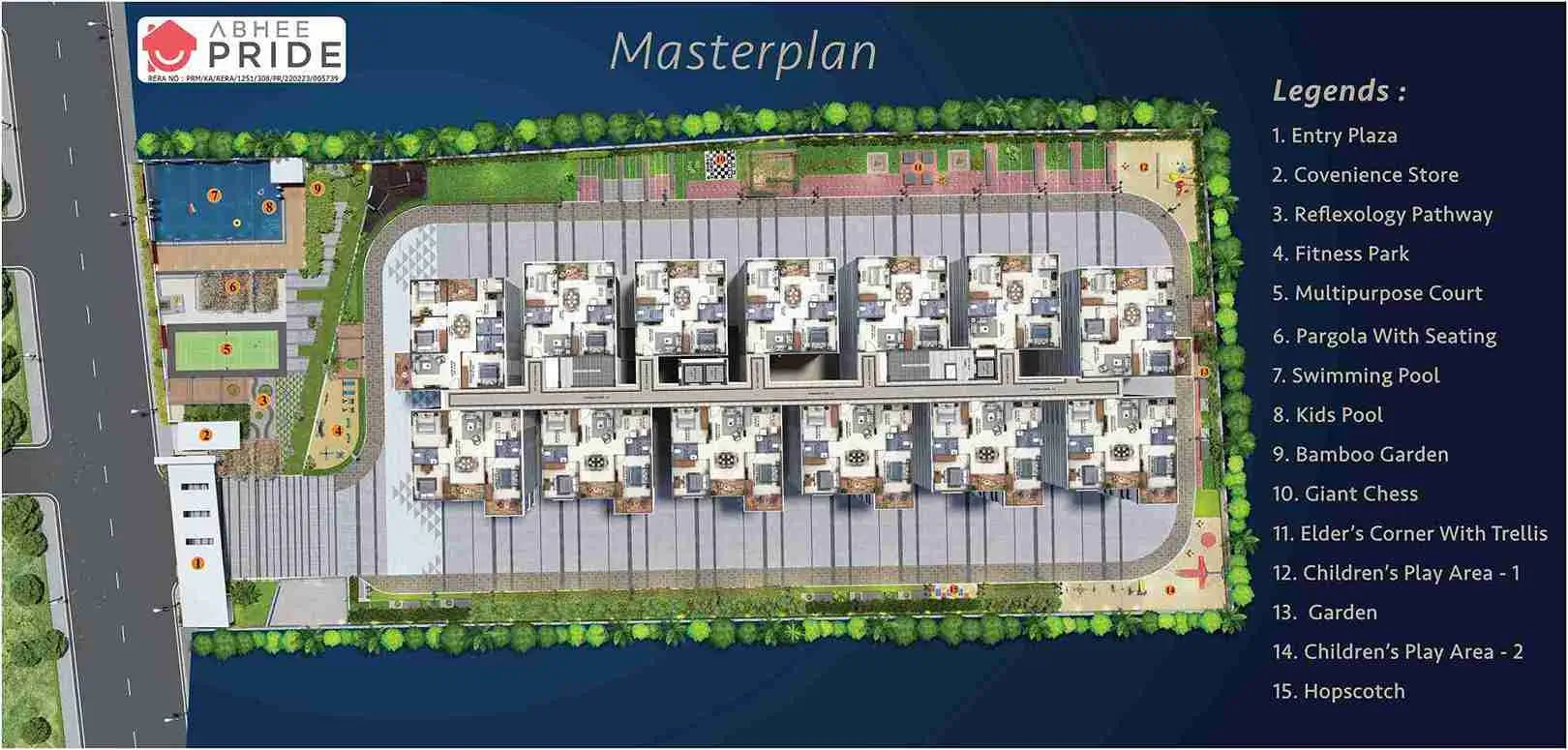 Abhee Pride master plan — site layout