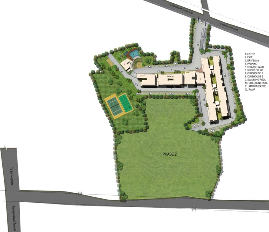 Esteem South Park Gottigere master plan — site layout