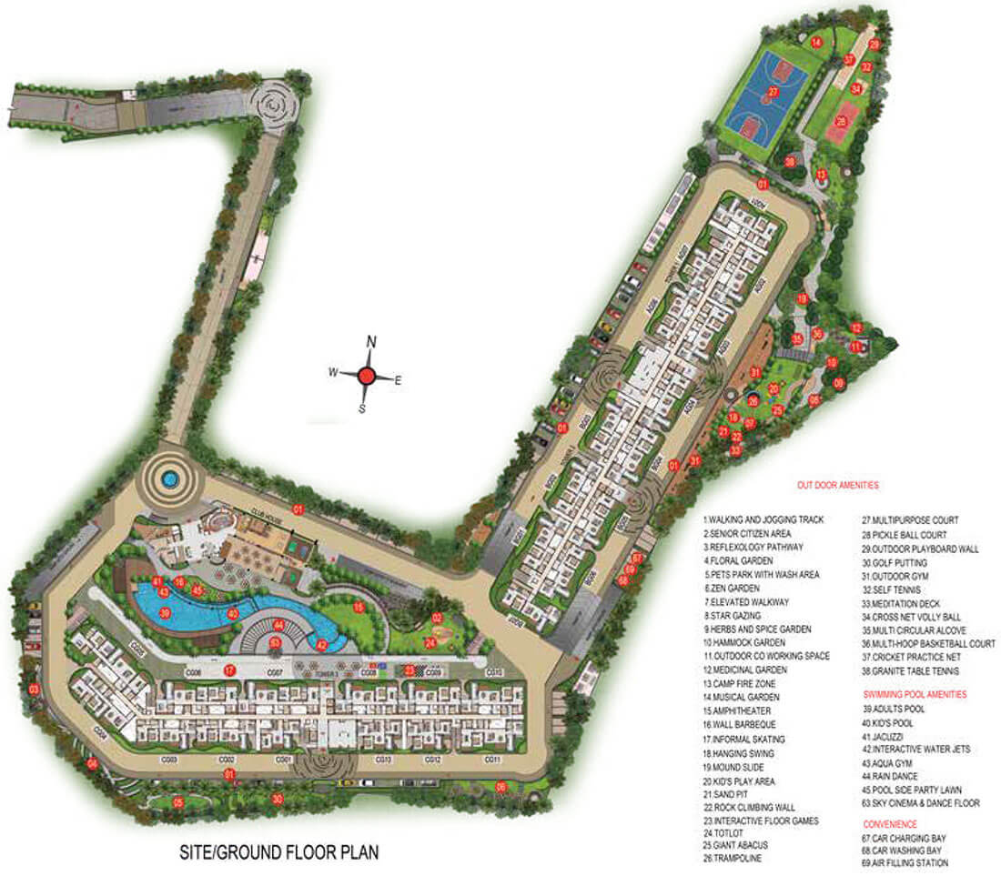 Casagrand Estancia Apartments in Kogilu master plan — site layout