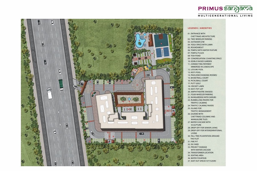 Primus Sangama Senior Residences on master plan — site layout