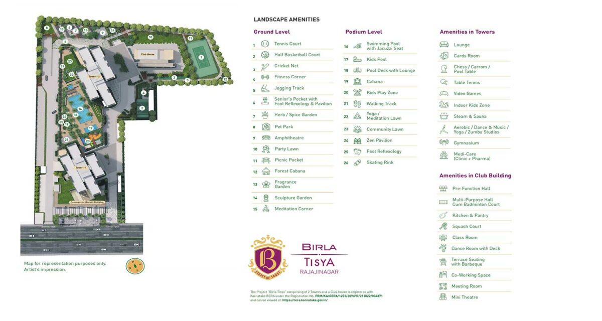 Birla Tisya Rajajinagar master plan — site layout
