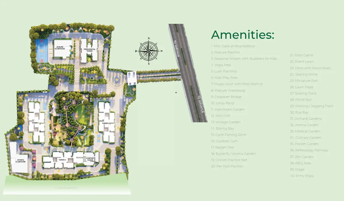 Abhee Aaria Apartments in Gunjur master plan — site layout
