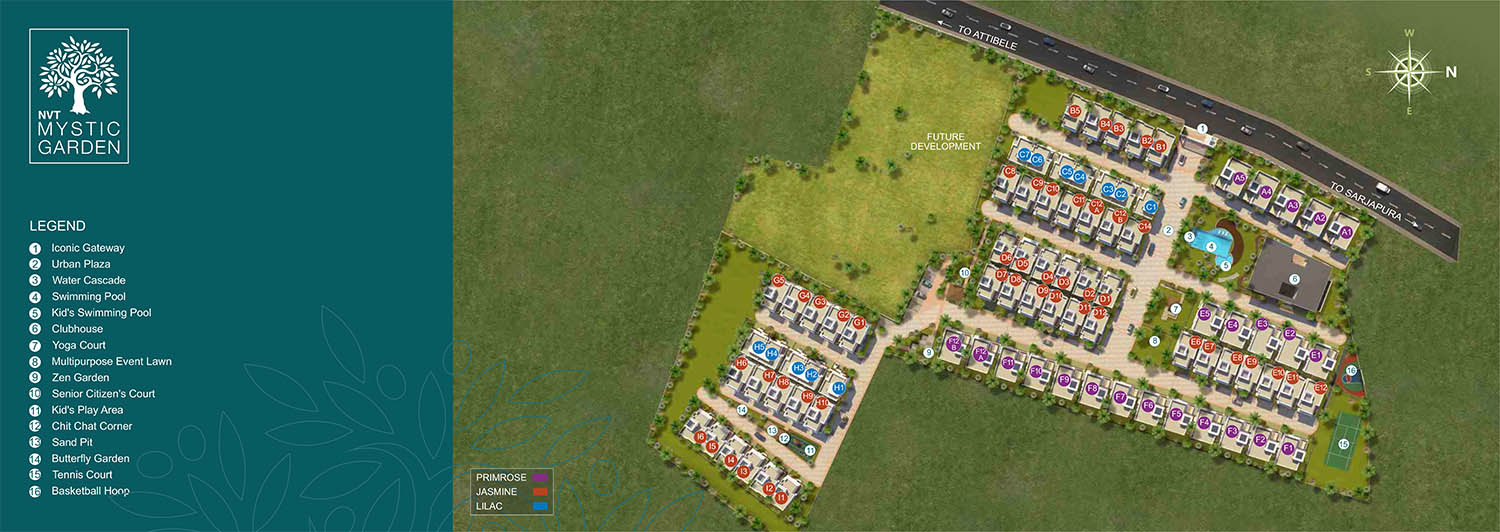 Nvt Mystic Garden Villas Hosur master plan — site layout
