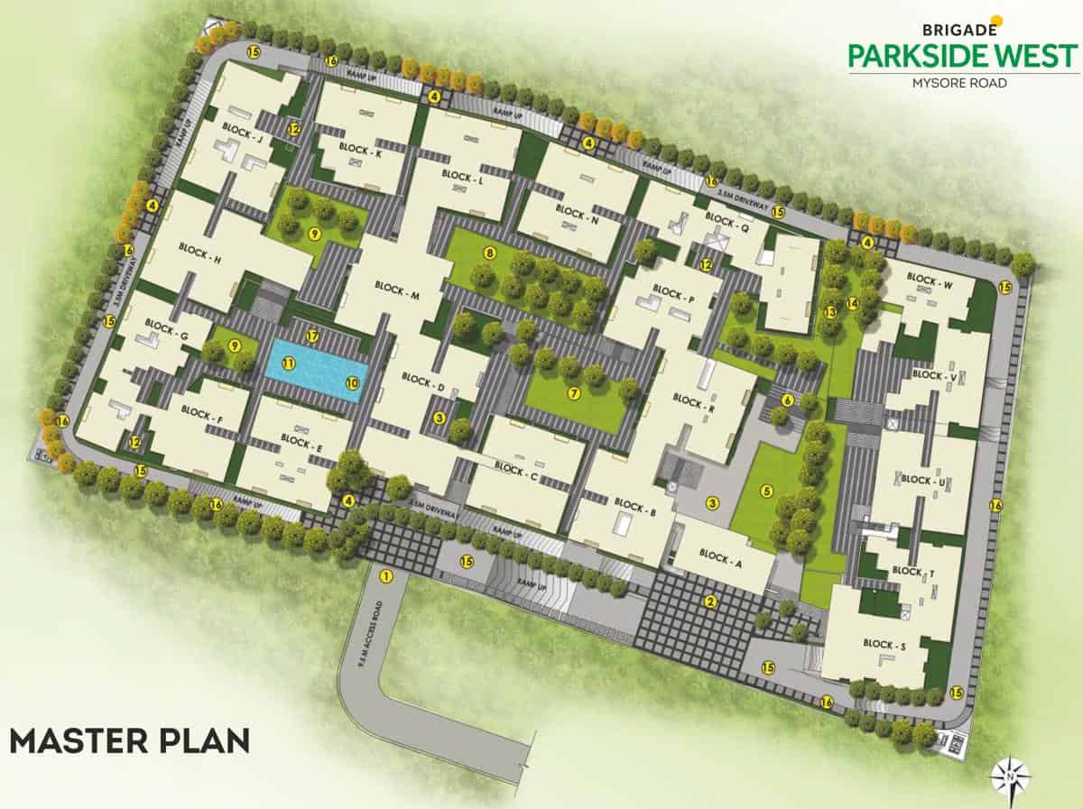 Brigade Parkside West, Mysore Road Bangalore master plan — site layout