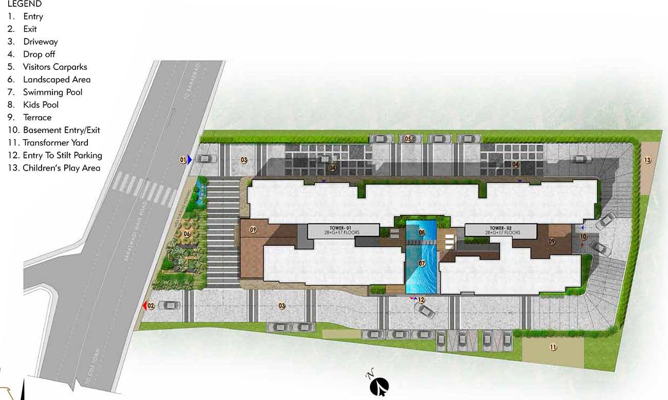 Prestige Woodland Park master plan — site layout