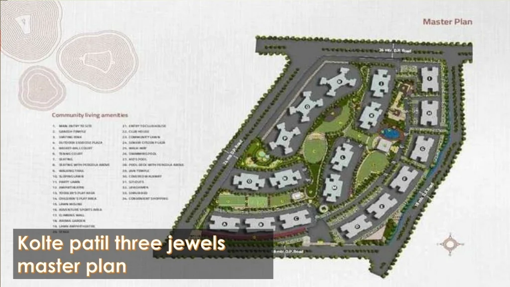 Kolte Patil Three Jewels master plan — site layout