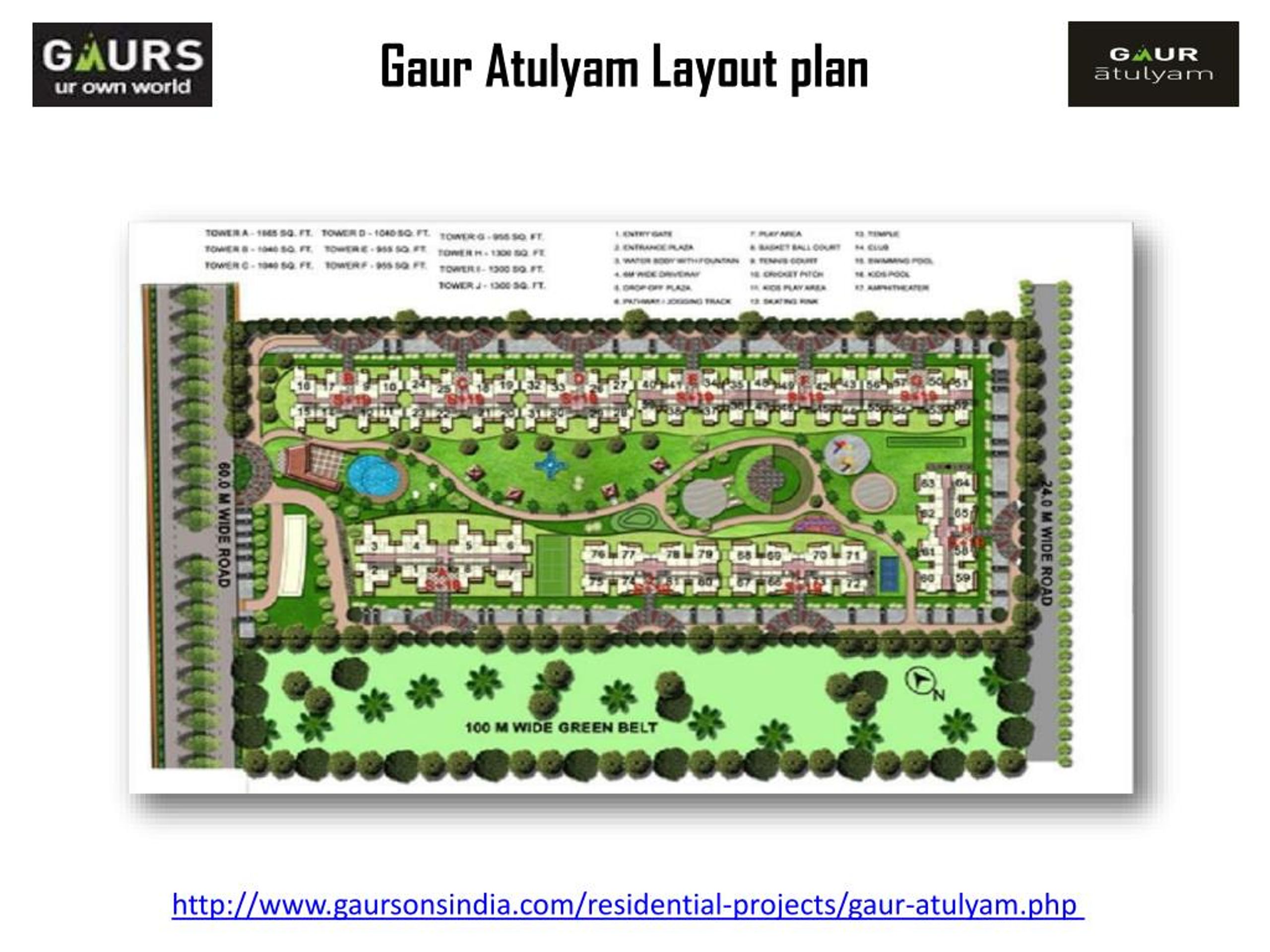 Gaursons Atulyam master plan — site layout
