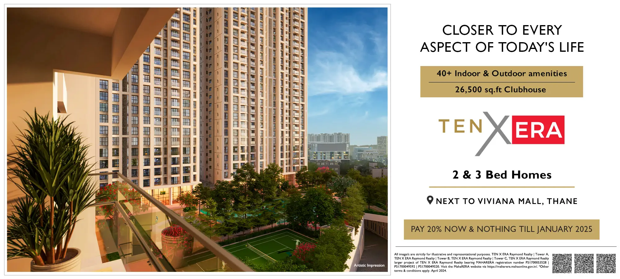 Raymond Realty Ten X Era Review | Thane Mumbai | Brickplot project elevation