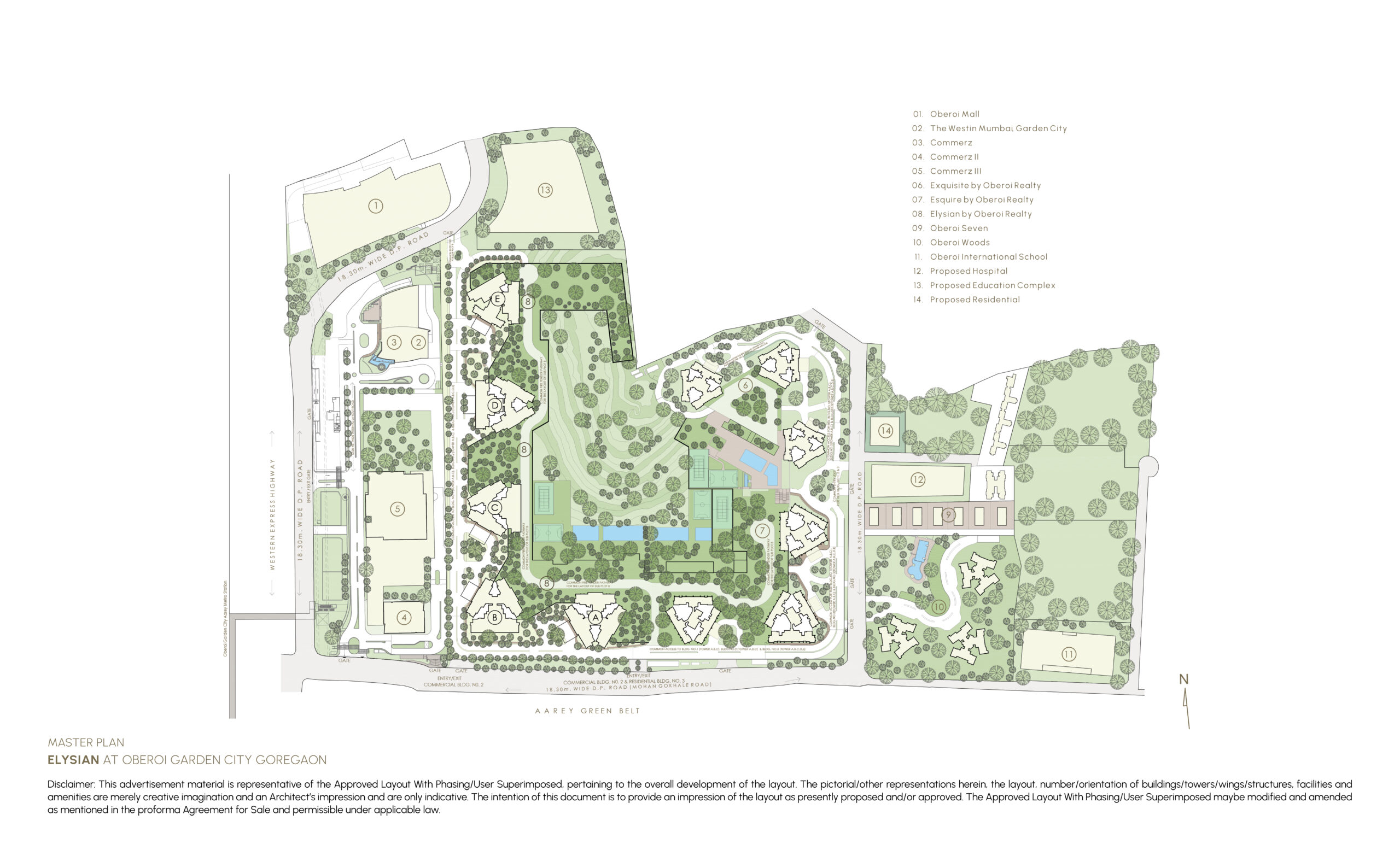 Oberoi Elysian master plan — site layout