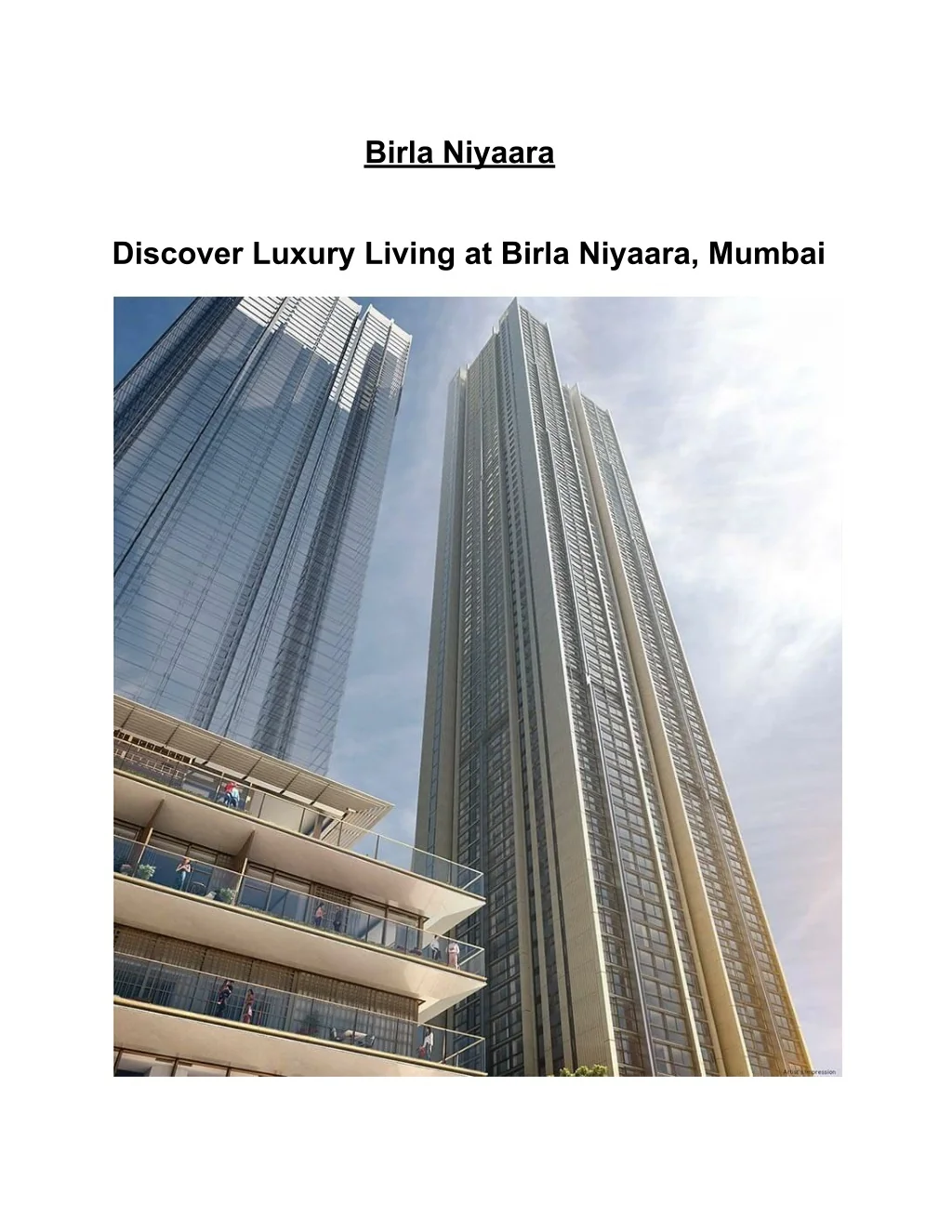 Birla Niyaara Review | Worli Mumbai | Brickplot project elevation