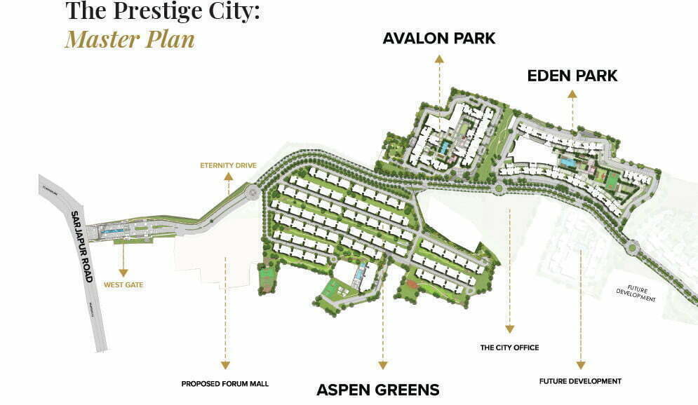 Prestige City Sarjapur Road master plan — site layout