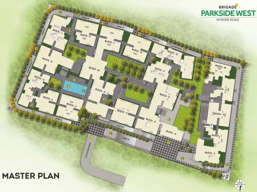 Brigade Parkside master plan — site layout