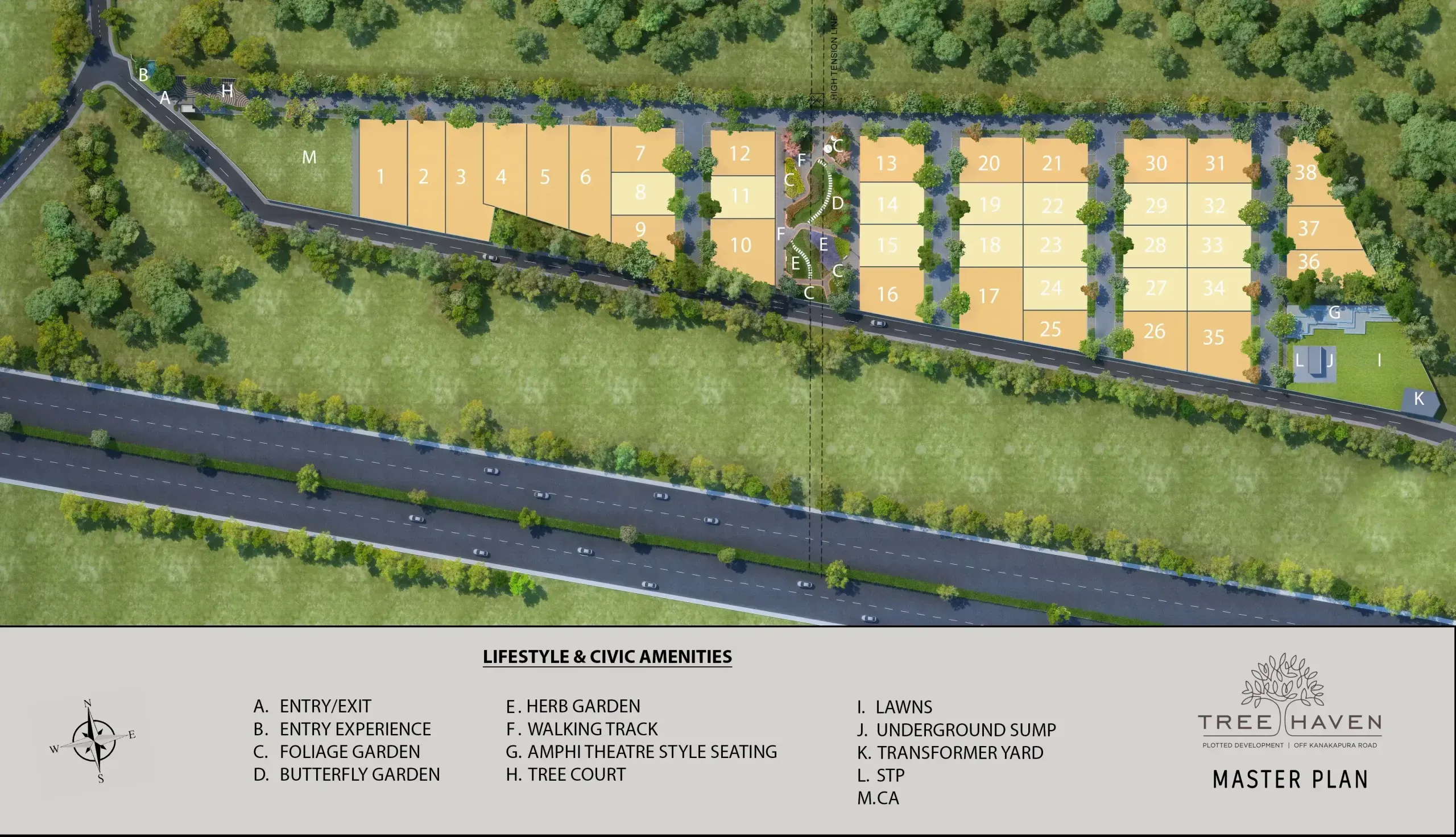Purva Land Tree Haven master plan — site layout